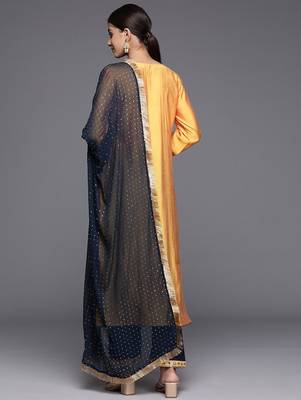 Ethnic Motifs Embroidered Regular Kurta with Trousers & With Dupatta 6