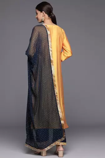 Ethnic Motifs Embroidered Regular Kurta with Trousers & With Dupatta