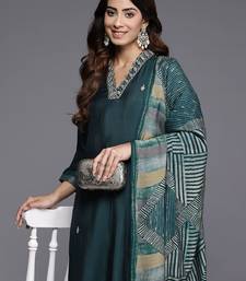 Women Ethnic Motifs Embroidered Regular Beads and Stones Kurta with Trousers & With Dupatta