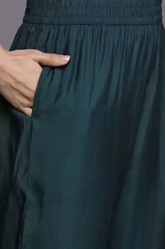 Women Ethnic Motifs Embroidered Regular Beads and Stones Kurta with Trousers & With Dupatta