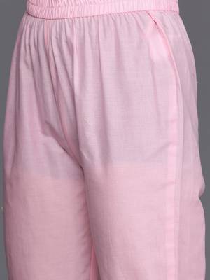 Floral Embroidered Thread Work Pure Cotton Kurta with Trousers & Dupatta 4
