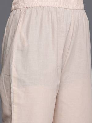 Floral Embroidered Mirror Work Pure Cotton Kurta with Trousers & Dupatta 4