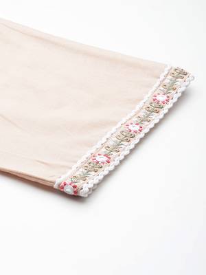 Floral Embroidered Mirror Work Pure Cotton Kurta with Trousers & Dupatta 9