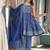 Blue Embroidered Empire Square Neck Anarkali Kurta With Trousers & Dupatta