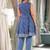 Blue Embroidered Empire Square Neck Anarkali Kurta With Trousers & Dupatta