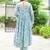 Floral Printed Mirror Work Anarkali Kurta With Trouser & Dupatta