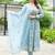 Floral Printed Mirror Work Anarkali Kurta With Trouser & Dupatta