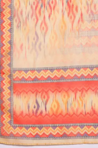 Women Printed Regular Chanderi Silk Kurta with Trousers & With Dupatta