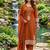 rust orange ethnic embroidered cotton straight kurta set with dupatta
