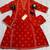 Beautiful jaipuri orange floral printed cotton v-neck anarkali kurta pant dupatta set