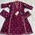 purple floral printed cotton v-neck anarkali kurta pant dupatta set