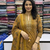 Beautiful jaipuri mustard yellow zari embroidered cotton block print straight kurta palazzo suit set with dupatta