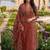 rust red ajrakh printed cotton straight kurta set with dupatta