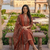 rust red ajrakh printed cotton straight kurta set with dupatta