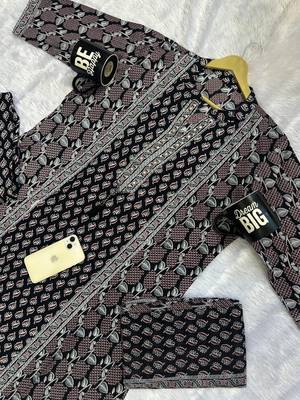 black ajrakh hand-block printed cotton straight-cut kurta palazzo suit set with dupatta 5
