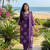 Beautiful jaipuri purple floral printed cotton anarkali suit with dupatta