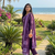 Beautiful jaipuri purple floral printed cotton anarkali suit with dupatta