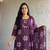 Beautiful jaipuri purple floral printed cotton anarkali suit with dupatta