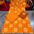 orange floral printed cotton anarkali suit with dupatta