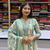 ivory & mint green floral block printed cotton anarkali kurta set with dupatta