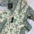 ivory & mint green floral block printed cotton anarkali kurta set with dupatta