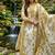 Beautiful jaipuri off-white and mustard yellow floral block printed cotton anarkali suit set