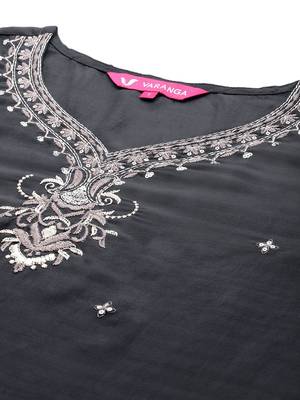 Ethnic Motifs Embroidered Sequinned Kurta With Trousers & Dupatta 2