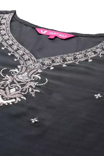 Ethnic Motifs Embroidered Sequinned Kurta With Trousers & Dupatta