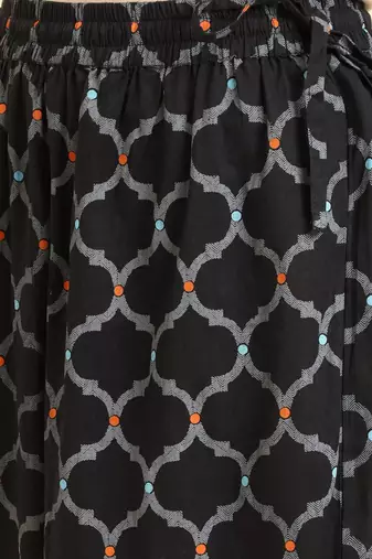 Geometric Printed Shirt Collar Regular Kurta with Trousers