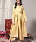 Ethnic Motifs Printed A-Line Pure Cotton Kurta with Trousers