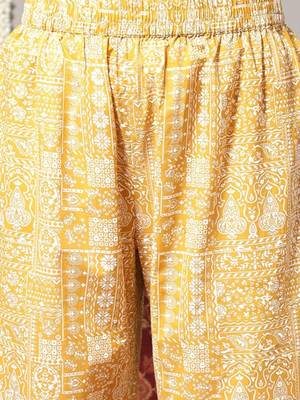 Ethnic Motifs Printed A-Line Pure Cotton Kurta with Trousers 3