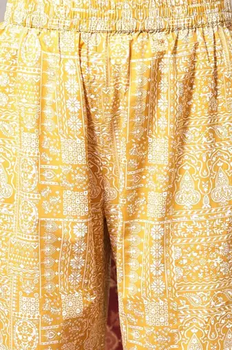 Ethnic Motifs Printed A-Line Pure Cotton Kurta with Trousers