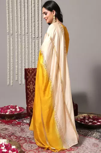 Ethnic Motifs Embroidered Sequinned Detail Straight Kurta & Sharara With Dupatta