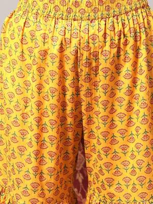 Ethnic Motifs Printed Gotta Patti A-Line Kurta & Sharara With Dupatta 3