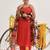 Red Striped Shoulder Straps Straight Kurta & Trousers With Dupatta