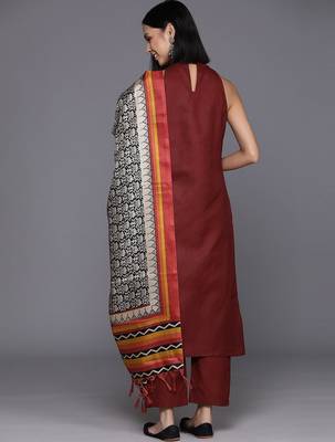 Halter Neck Straight Kurta with Trousers & Dupatta 6