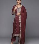 Women Floral Embroidered Regular Kurta with Trousers & With Dupatta