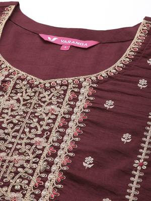 Women Floral Embroidered Regular Kurta with Trousers & With Dupatta 2