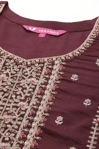 Women Floral Embroidered Regular Kurta with Trousers & With Dupatta