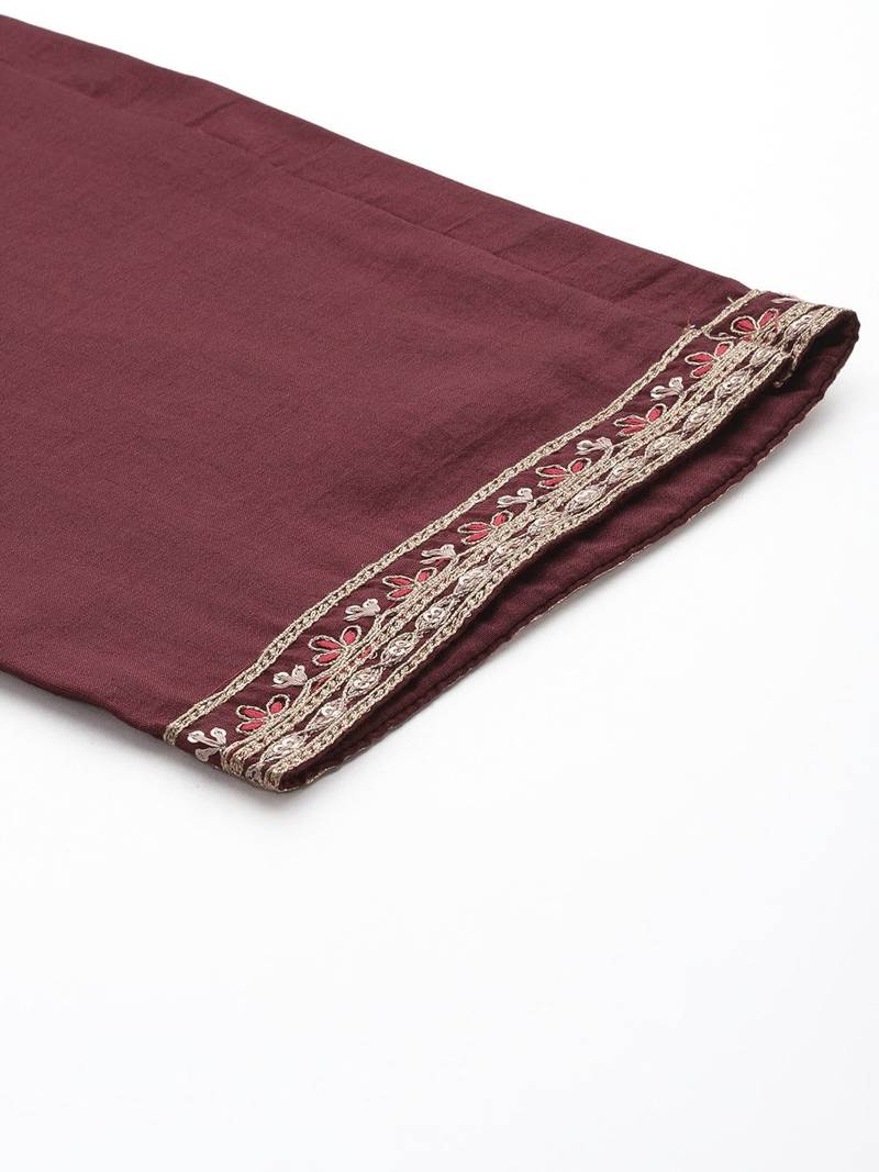 Women Floral Embroidered Regular Kurta with Trousers & With Dupatta