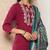 Embroidered Kurta With Trousers & Dupatta