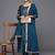 Floral Embroidered Sequinned Chanderi Silk Kurta With Trousers & With Dupatta