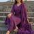 Beautiful jaipuri purple embroidered linen angrakha suit set