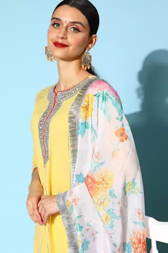 Women Ethnic Motifs Pure Cotton Hyper Texture Kurta Set