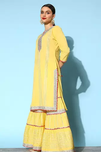 Women Ethnic Motifs Pure Cotton Hyper Texture Kurta Set