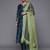Women Navy Blue Floral Embroidered Thread Work Kurta with Trousers & With Dupatta