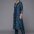 Women Navy Blue Floral Embroidered Thread Work Kurta with Trousers & With Dupatta