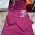 Beautiful jaipuri purple embroidered linen angrakha suit set
