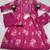mauve pink floral printed cotton anarkali suit set with dupatta