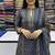 navy blue floral printed cotton straight kurta set with trousers and dupatta